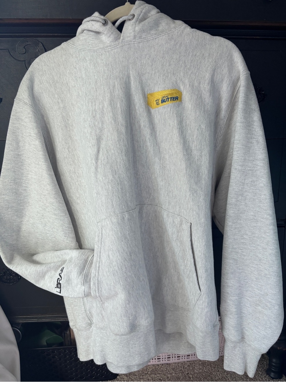Librae Bakery Butter Logo Light Gray Men's Hoodie Sweatshirt